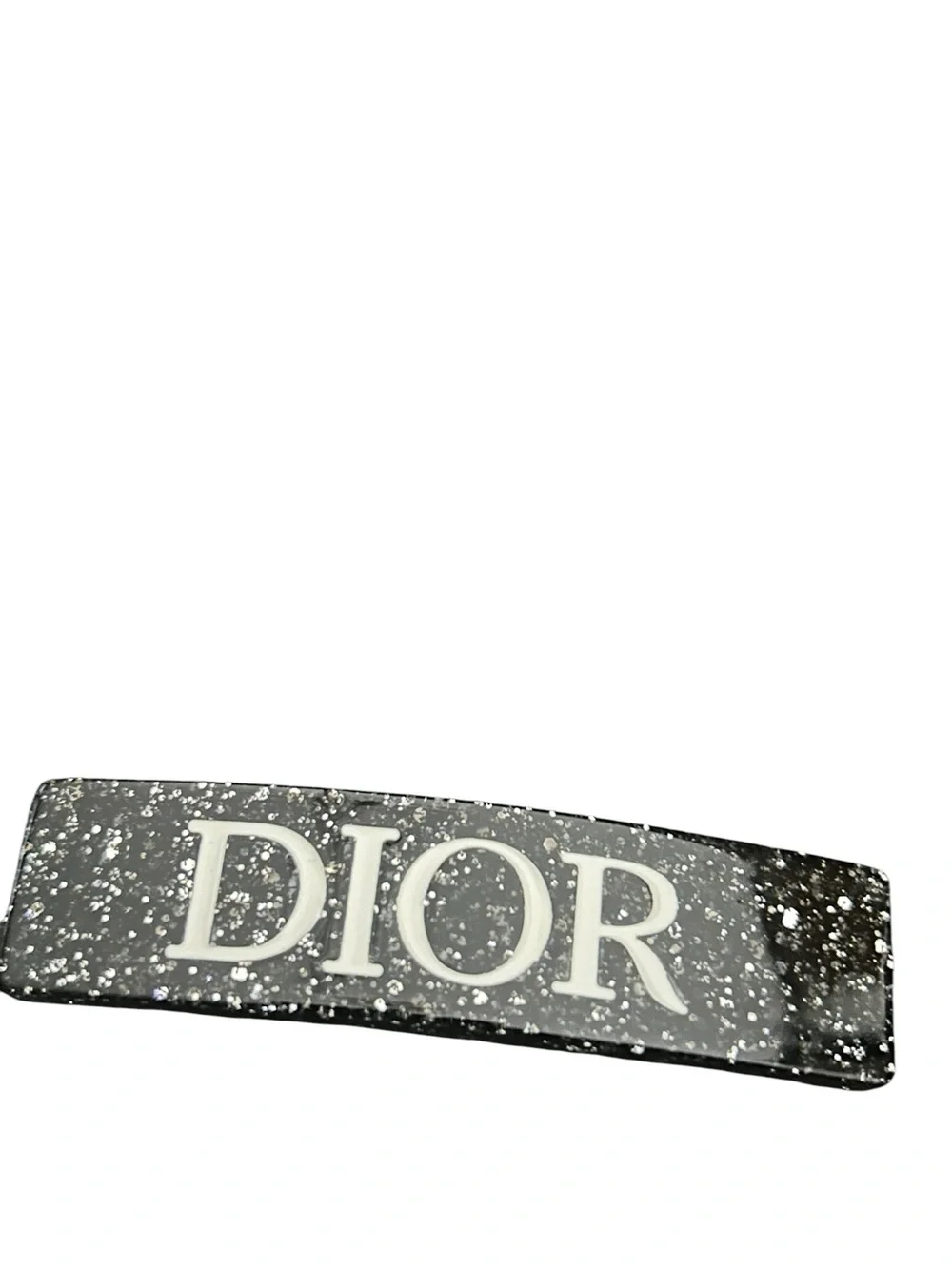 Glitter Black Logo Hair Clip